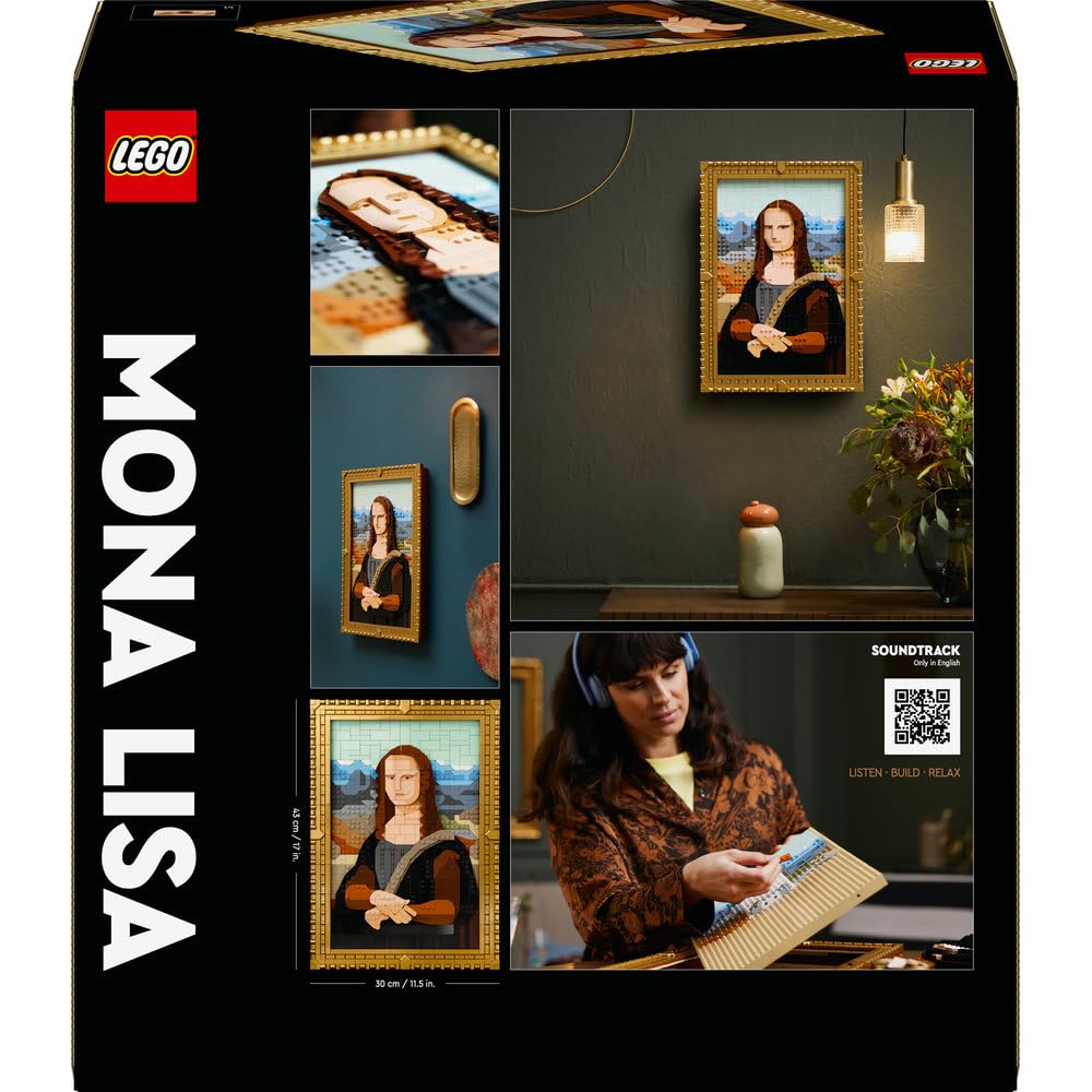 LEGO Art Mona Lisa 31213 | Obraz z klocków, zestaw konstrukcyjny dla dorosłych, prezent dla fana sztuki, dla kobiet i mężczyzn, 1503 elementy
