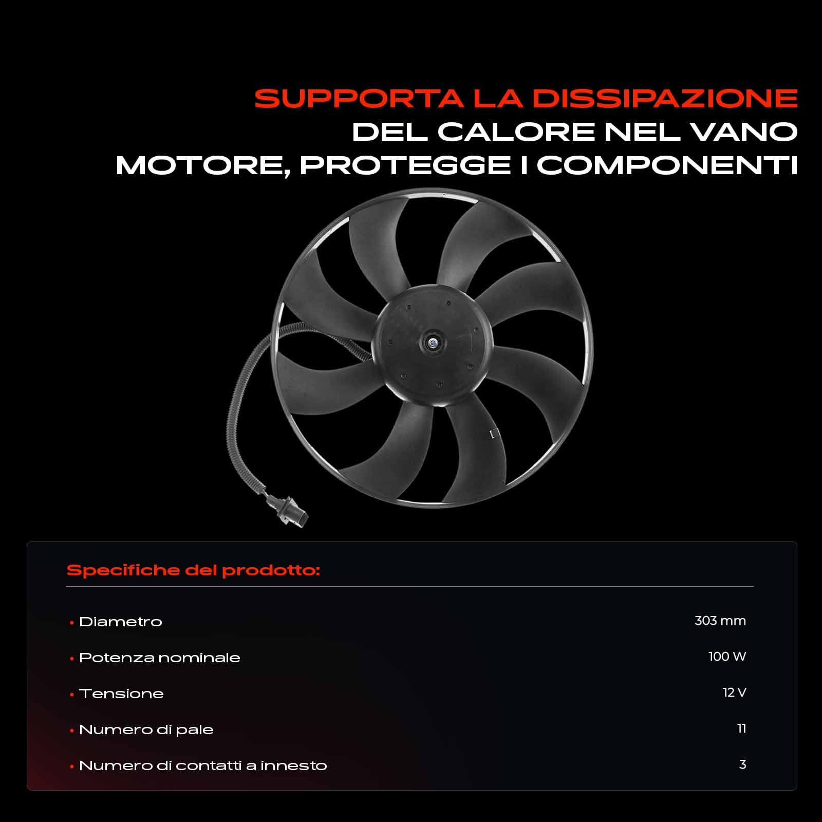 Frankberg Ventola di raffreddamento Diesel Compatibile con Polo 9A 9N 1.4L Fabia II Combi 545 1.4L R.o.o.m.s.t.e.r 5J7 1.4L Fabia I Combi 6Y5 1.4L Fox Compatto 5Z1 5Z3 5Z4 1.4L 6Q0959455N