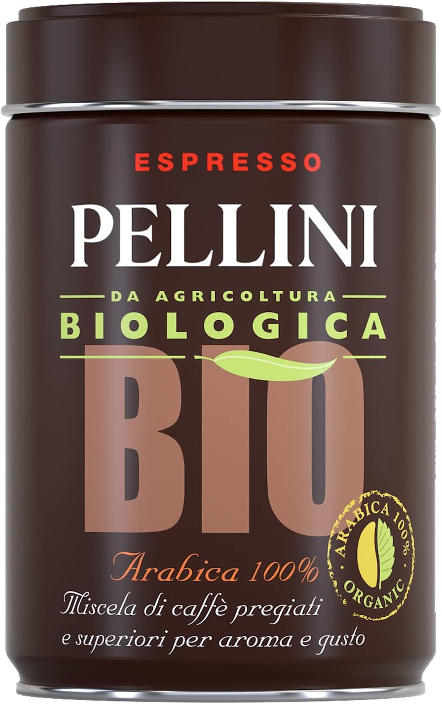 PELLINI Bio Kawa Mielona Arabica 100% Palona do Moka w Puszce, z Gospodarstw 1 Puszka 250