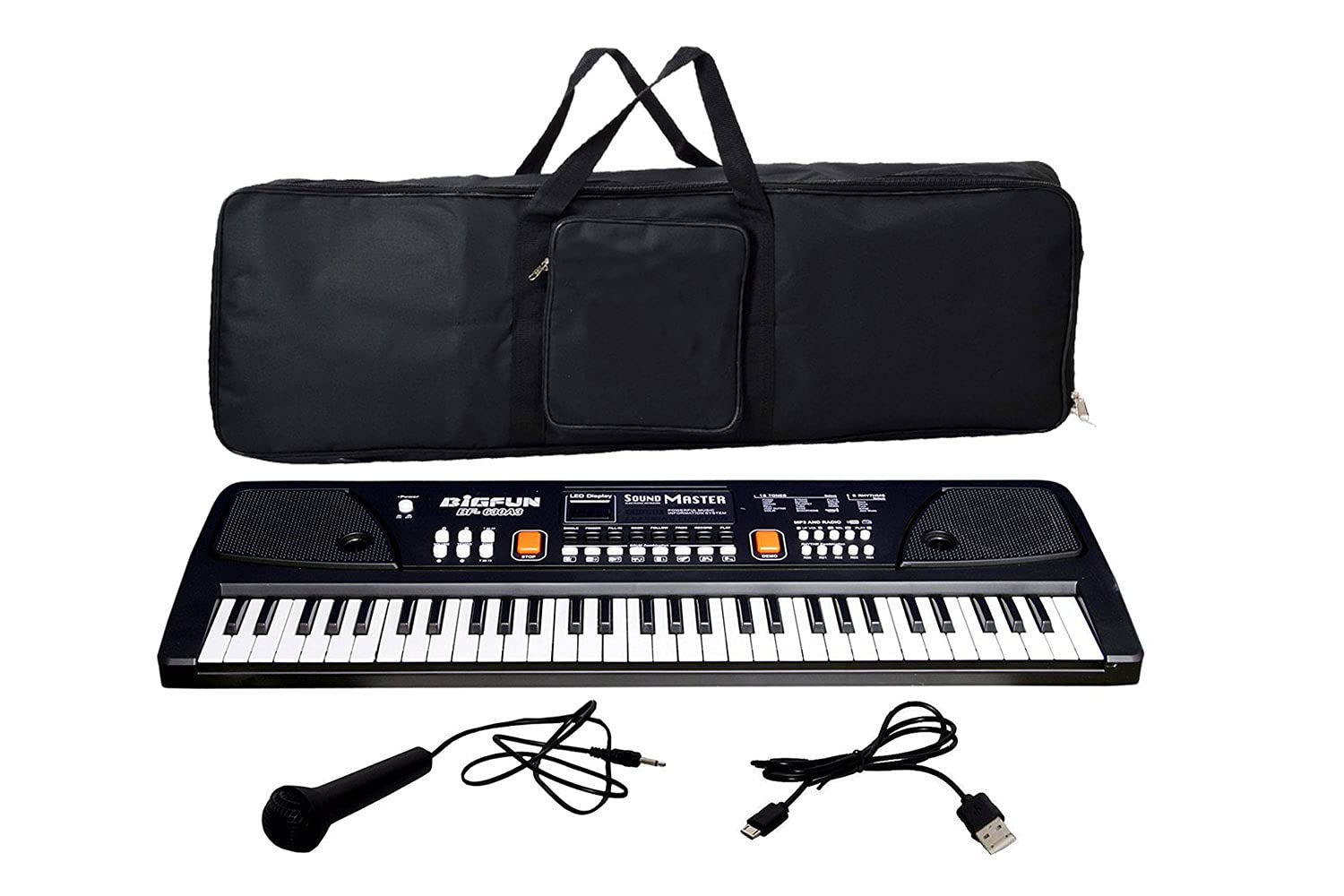 DOMENICO Electronic Digital Piano Keyboard 61 Keys- Multi-Function Portable Piano Keyboard Electronic Organ with Charging Function for Beginners- Chargeable With Piano Bag.