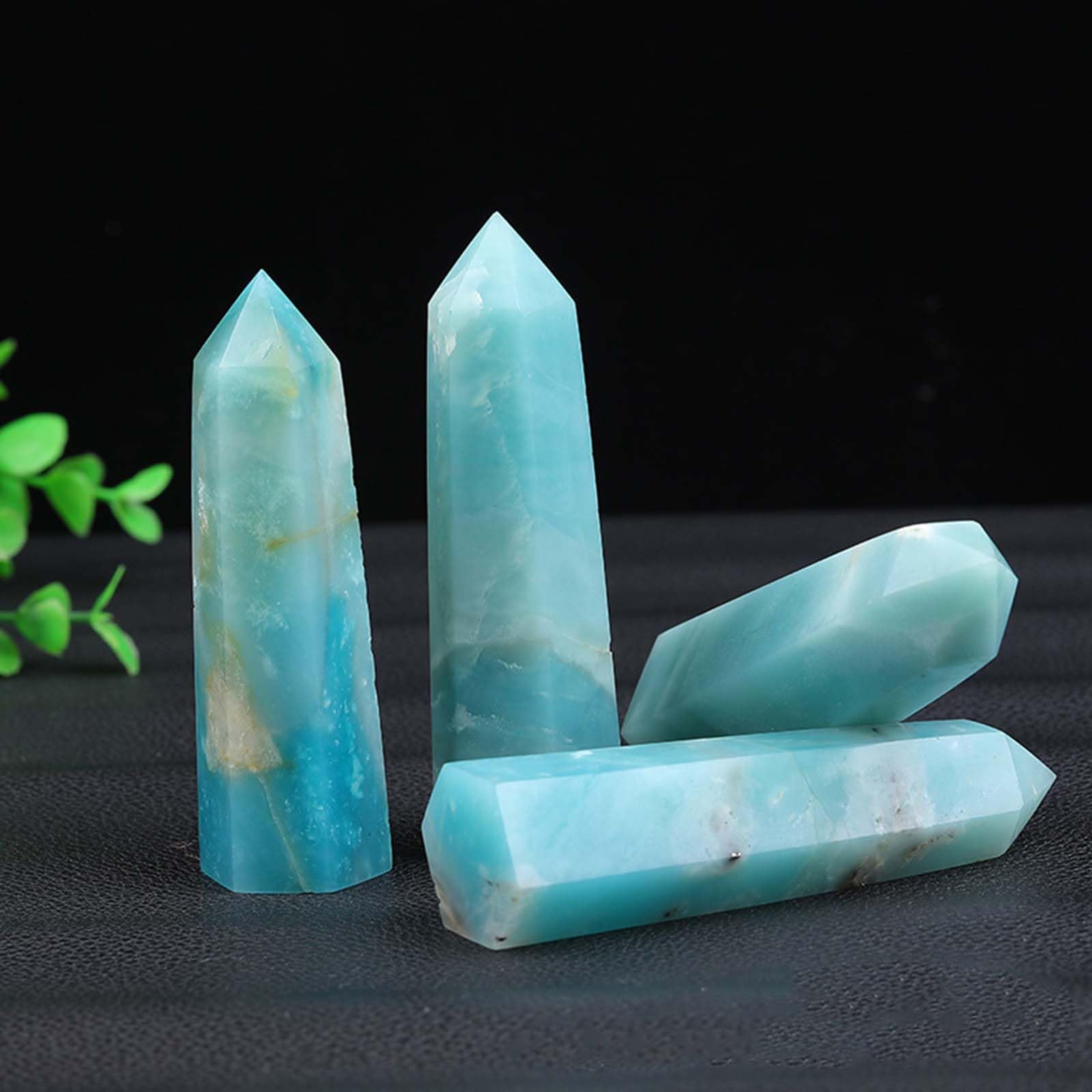 Varita de Cristal de calcita caribeña Natural de 2 Piezas