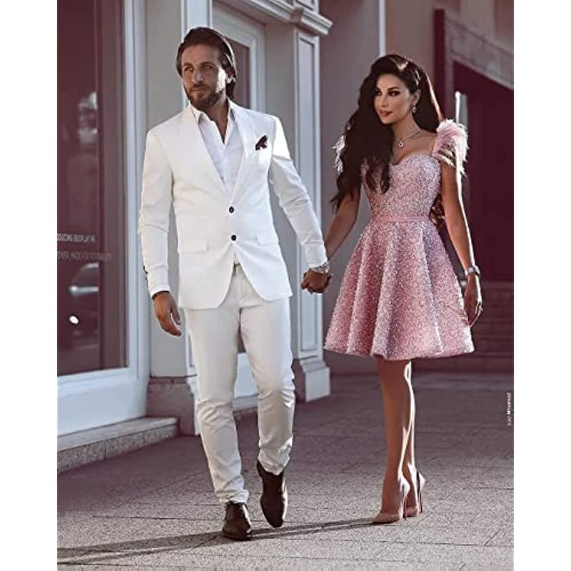 Homecoming Dresses for Teens Short Ball Gown for Girls Pearl Beaded Feather Sequin Short Cocktail Party Dress3