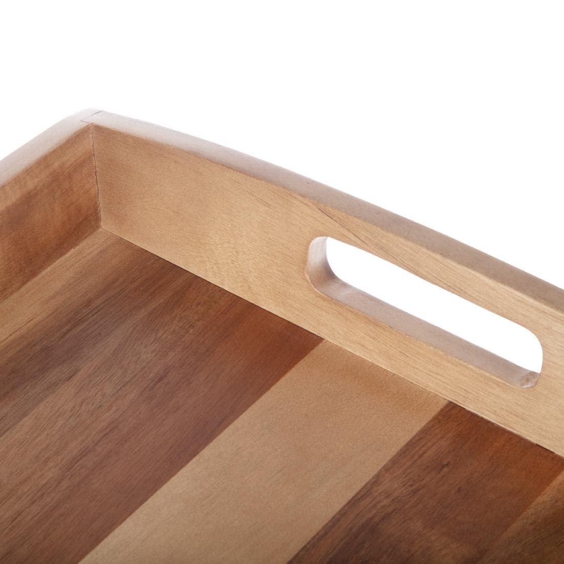 Olympia GM266 bandeja para servir, 510 mm x 350 mm x 70 mm, de madera de acacia, color marrón