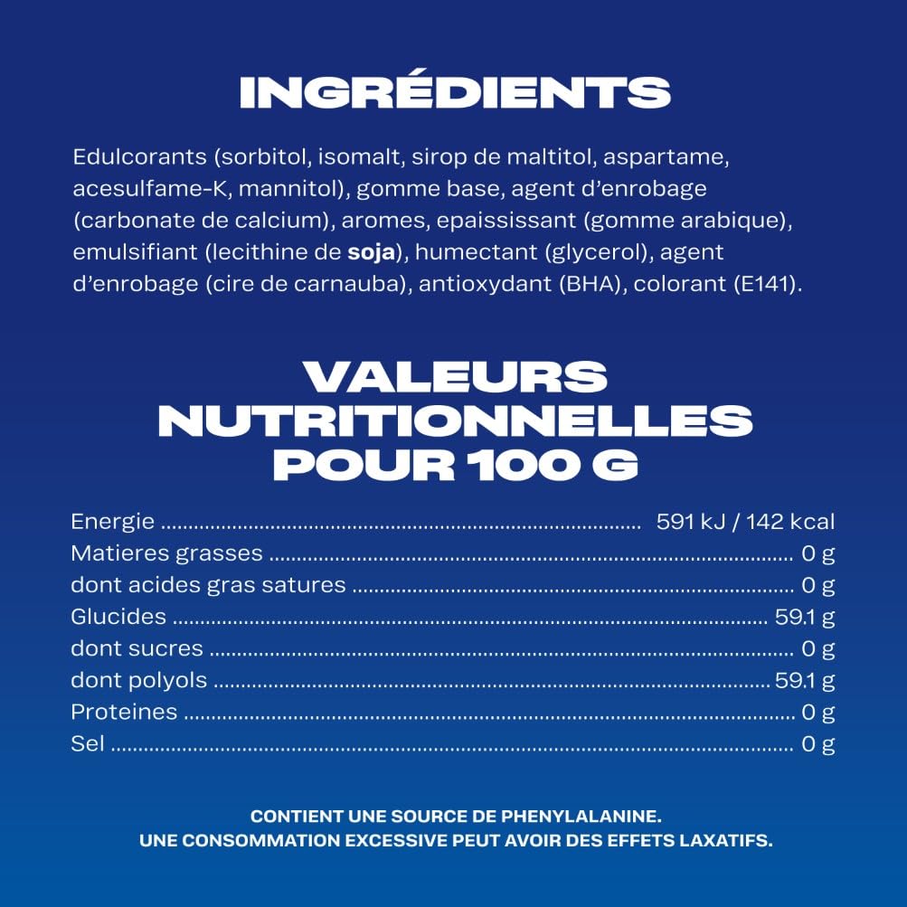 AIRWAVES Chewing Gum Sans Sucre Goût Menthol Eucalyptus Longue Durée 5 Paquets 10 Dragées 70g