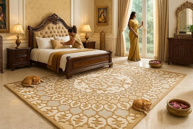 Image of Luxurious Tufted Woolen Carpet Collection Size 10 X 12 Feet (Color-Multi)