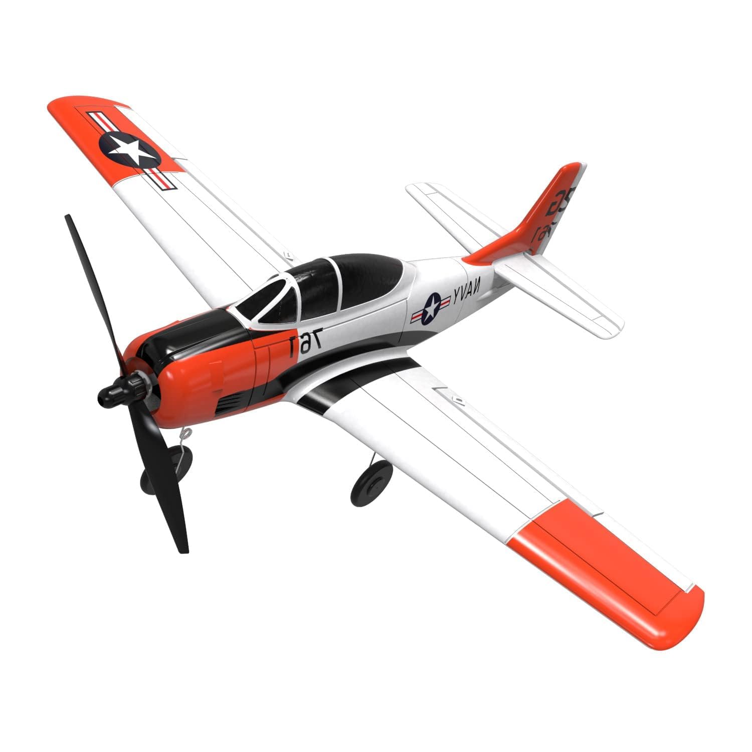 VOLANTEXRC RC-vliegtuig T28 Trojan PNP-versie zonder batterij, zonder afstandsbediening, met 6 assen, gyrostabilisator en one-key vliegfunctie, eenvoudig te vliegen voor beginners