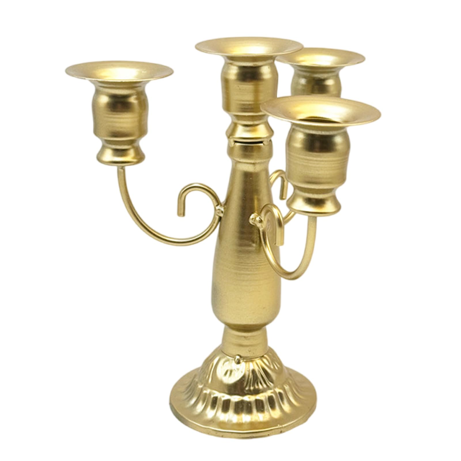 Xinsheinelry Metal Candelabra Vintage Baroques 4 Arms Candlestick Holder for Candlelight Dinner and Table Centerpieces Decoration Iron Candlestick