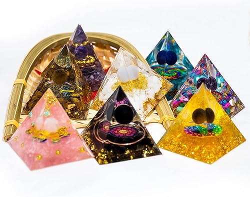 Miniatura 3 de Pirámide de orgón, pirámide del zodiaco, pirámide de cristal curativo de energía para la salud, éxito de la suerte, decoración del hogar, regalo (2