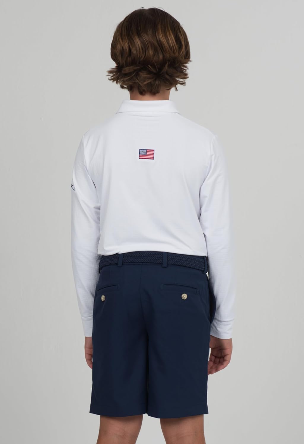 IBKUL Athleisure Wear Sun Protective UPF 50+ Icefil Cooling-Youth Solid Long Sleeve Polo-95199B
