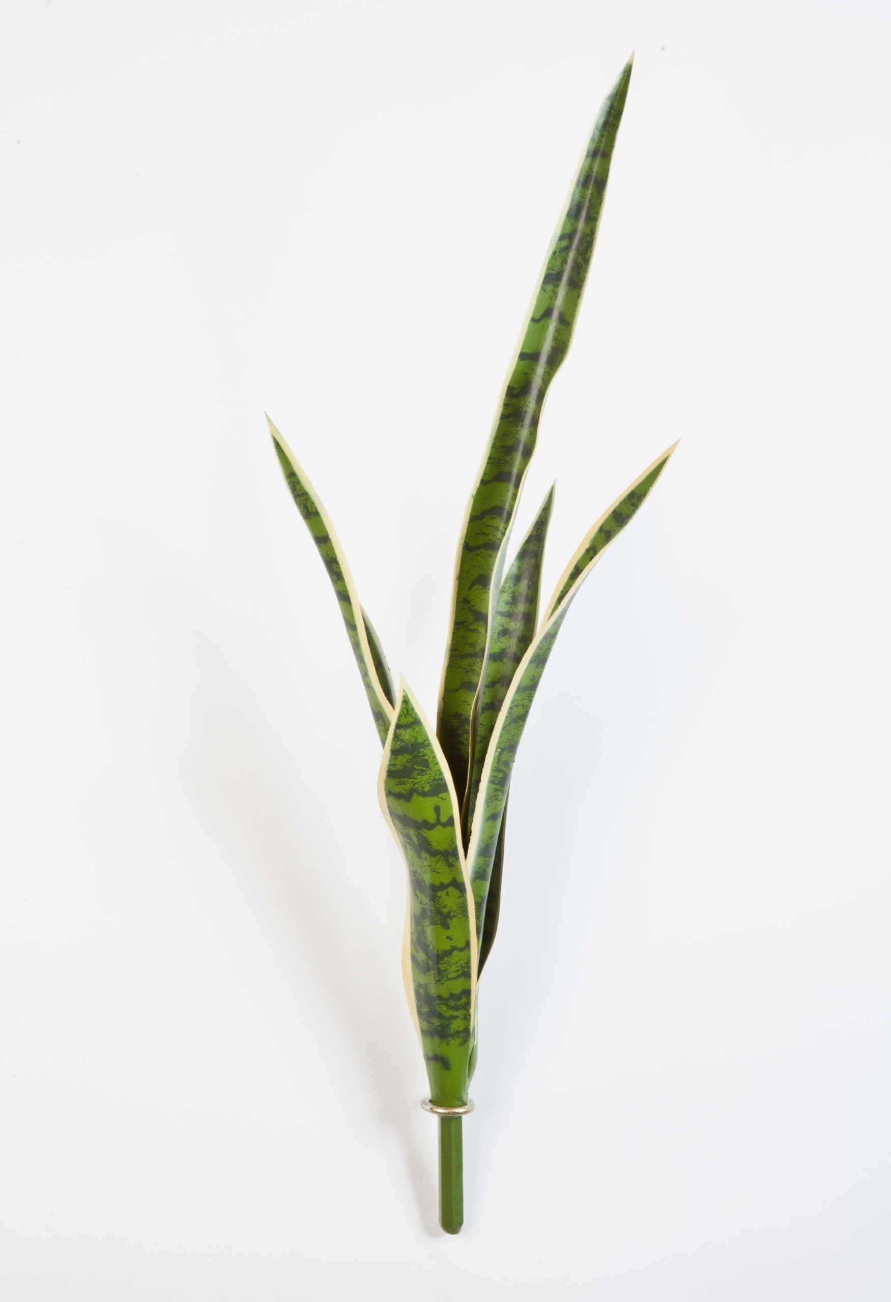 artplants.de Plastic Sansevieria, snake plant on a spike, green-yellow, 31"/80cm - Artificial Sansevieria - Decoration Plant