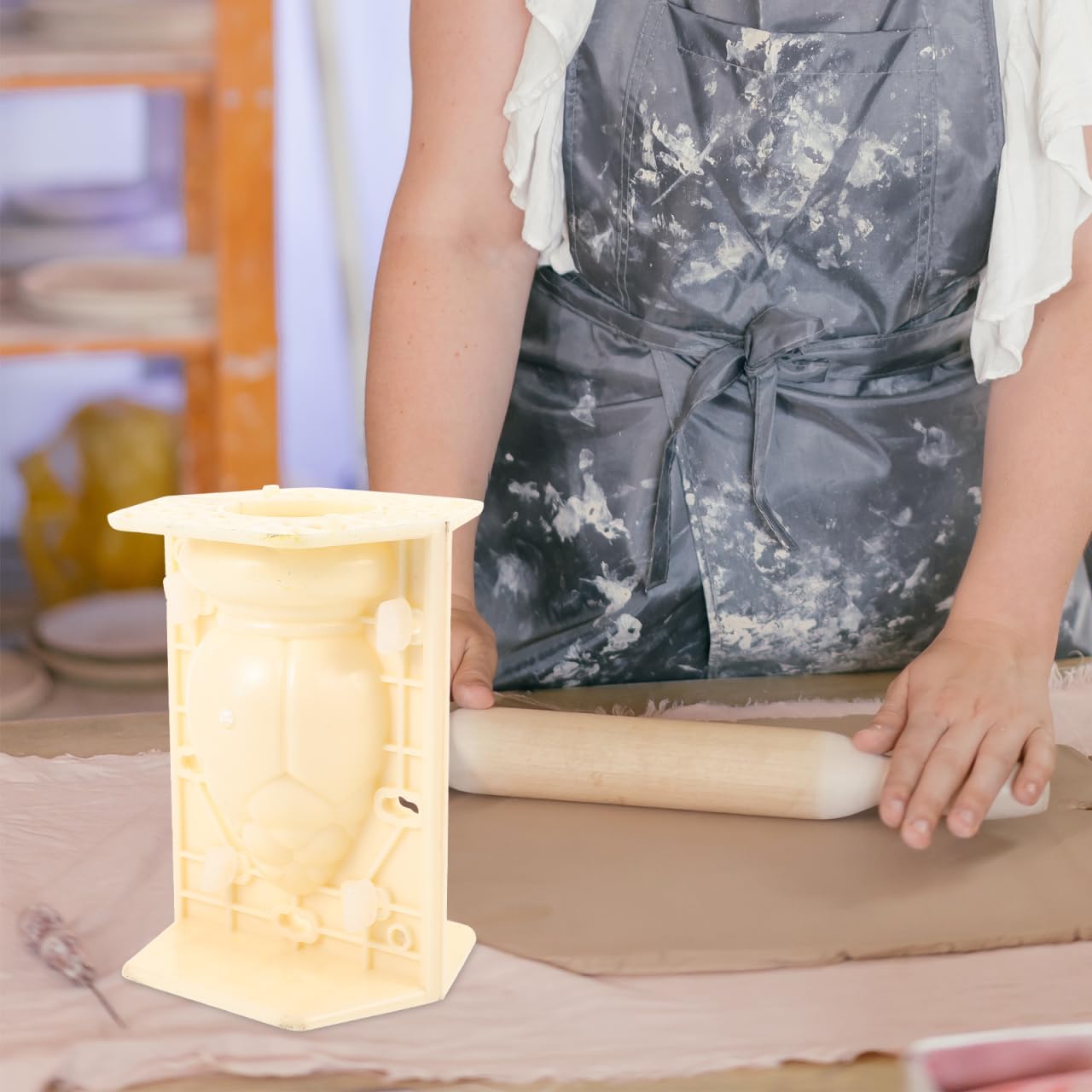 Housoutil Moule à Béton Soi-même pour Colonne Romaine Beige en Plastique Surface Lisse, Structure Simple, pour Villas et Parcs Couleur Aléatoire