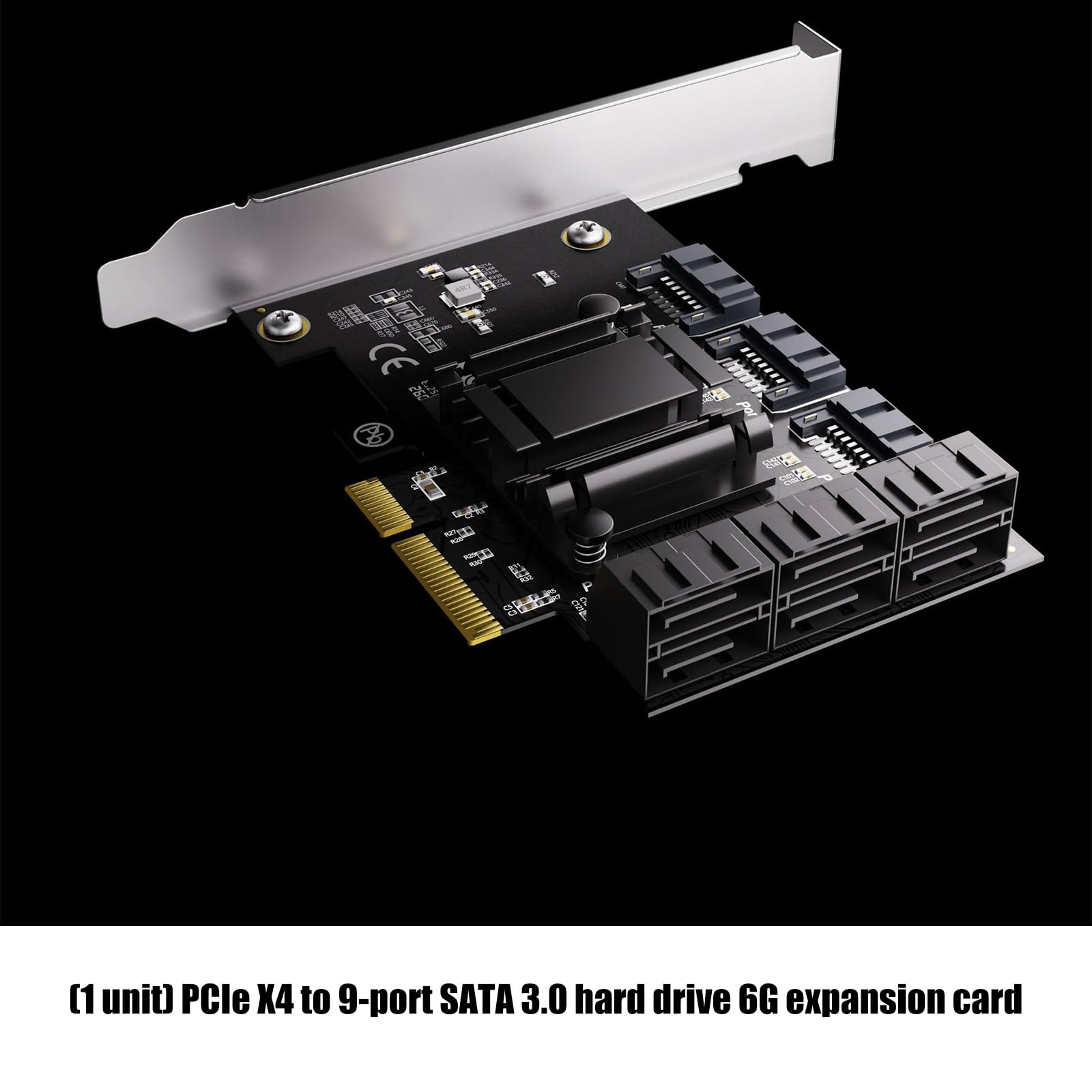 Scheda espansione PCIE da 4X a 9 Porte SATA3.0 con velocità 6 Gbps per trasferimento Dati Alte Prestazioni