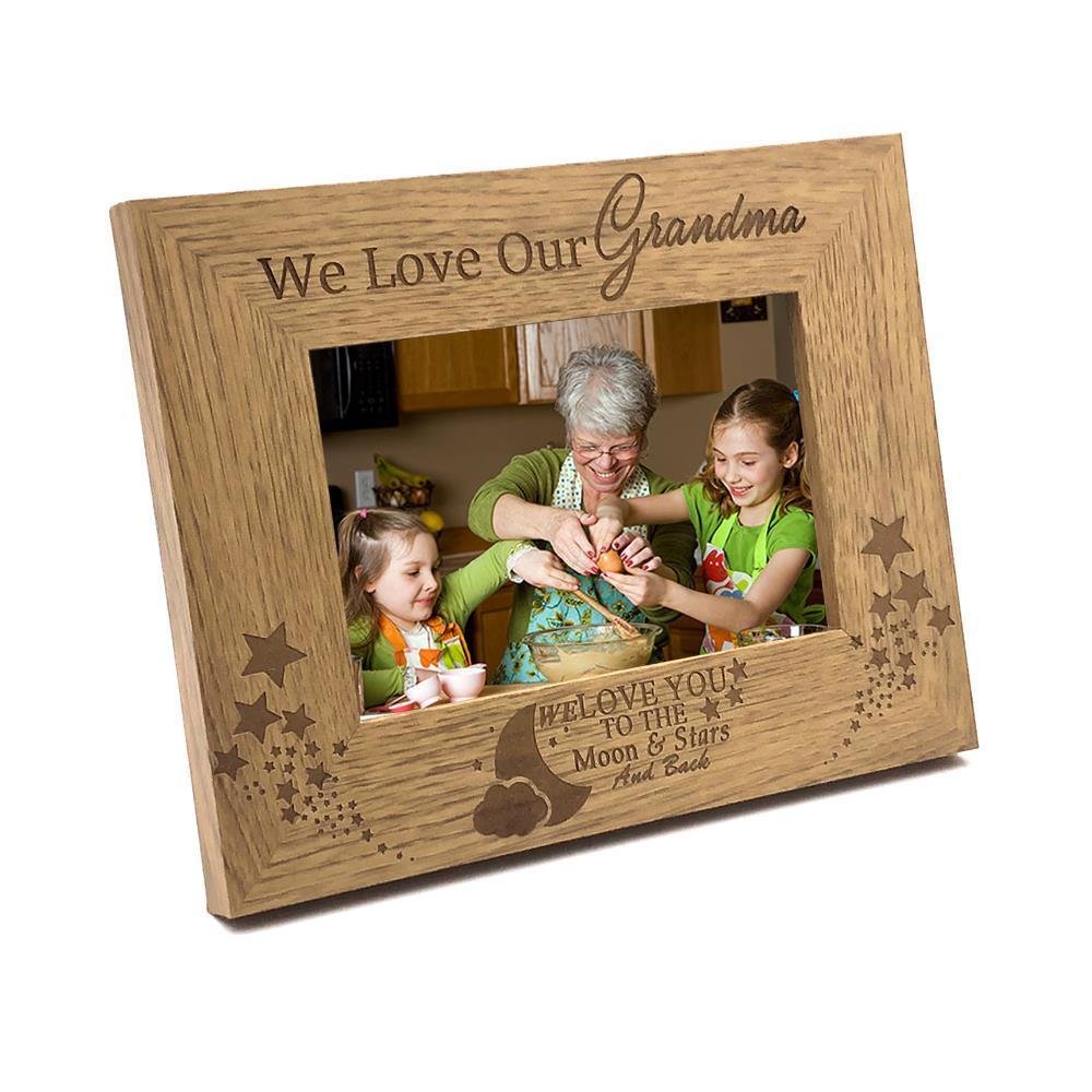 Ukgiftstoreonline We Love Our Grandma To The Moon And Back Wooden Photo Frame Gift (4 X 6 Inch)