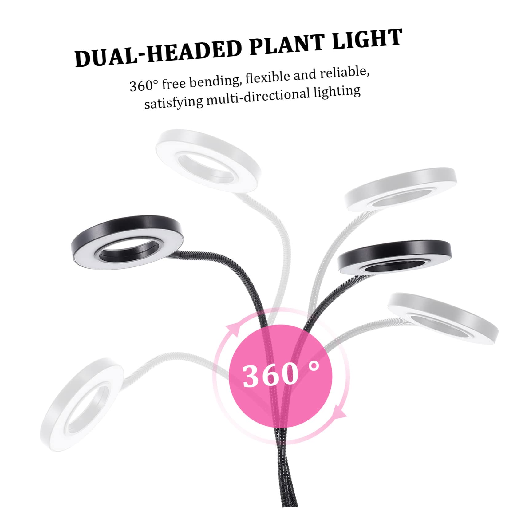 Uonlytech Luces Led Ajustables Para Plantas De Interior Luz De Crecimiento Para Cultivo Casero Lámpara De Pinza Para Plantas Cálido y Frío Función De Temporizador