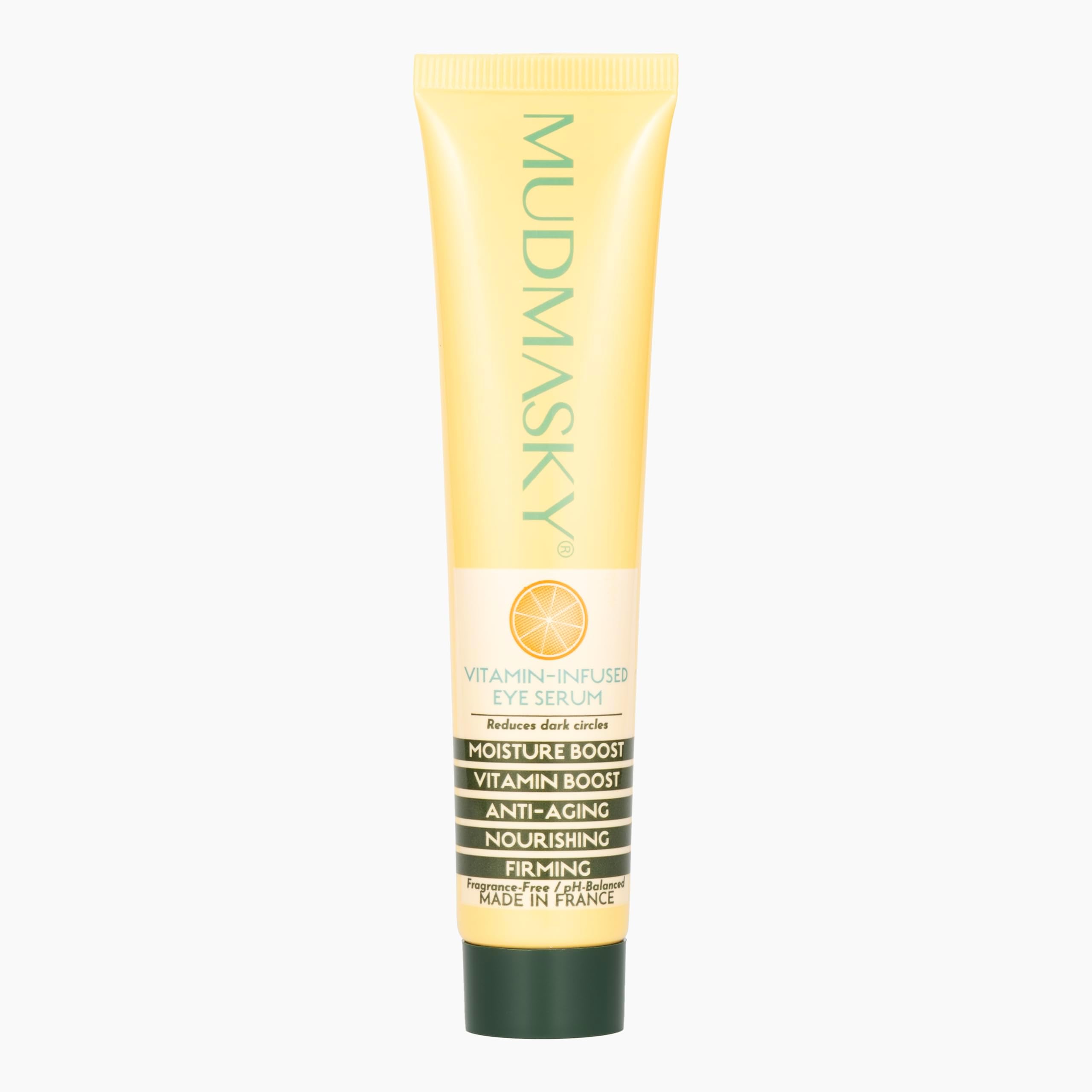 MUDMASKY Vitamin-Infused Eye Serum 1.0 FL. OZ. - MADE IN FRANCE - with Vitamin C & K, Reduces Dark Circles, Firms, Moisturizes, Hydrates, Restores Youthful Skin, Eye Care for All Skin Types
