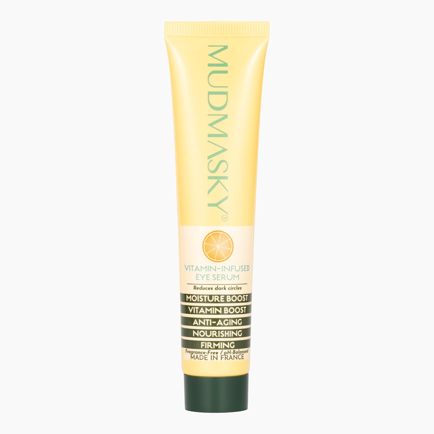 MUDMASKY Vitamin-Infused Eye Serum 1.0 FL. OZ. - MADE IN FRANCE - with Vitamin C & K, Reduces Dark Circles, Firms, Moisturizes, Hydrates, Restores Youthful Skin, Eye Care for All Skin Types