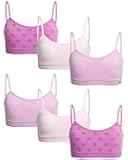 Girls' Training Bra - 6 Pack Seamless Racerback Sports Bra, Removable Pads (S-L)