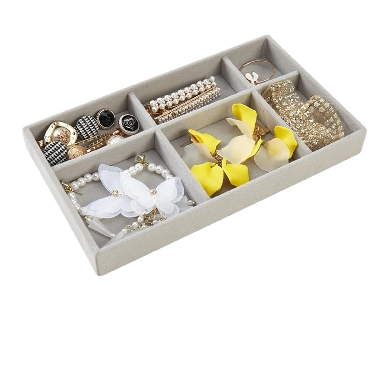 Sicrubious jewelry organizers and storage Jewelry Organizer Velvet Jewelry Storage Tray Display Ring Bracelet Necklace Storage Box Showcase Drawer Organizer Trays(Color 3)