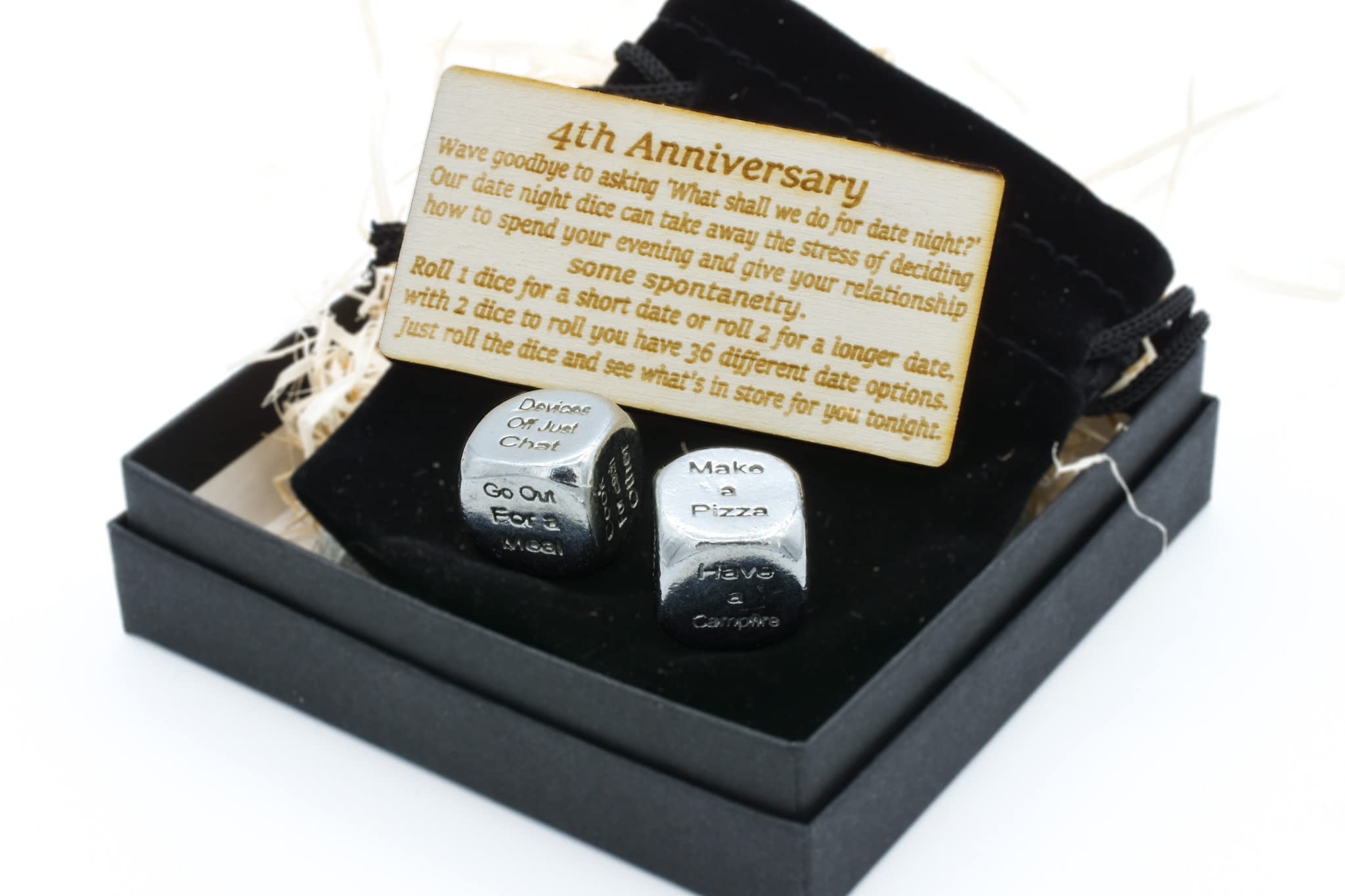 4th Anniversary Metal Date Night Dice - 4th Ideas