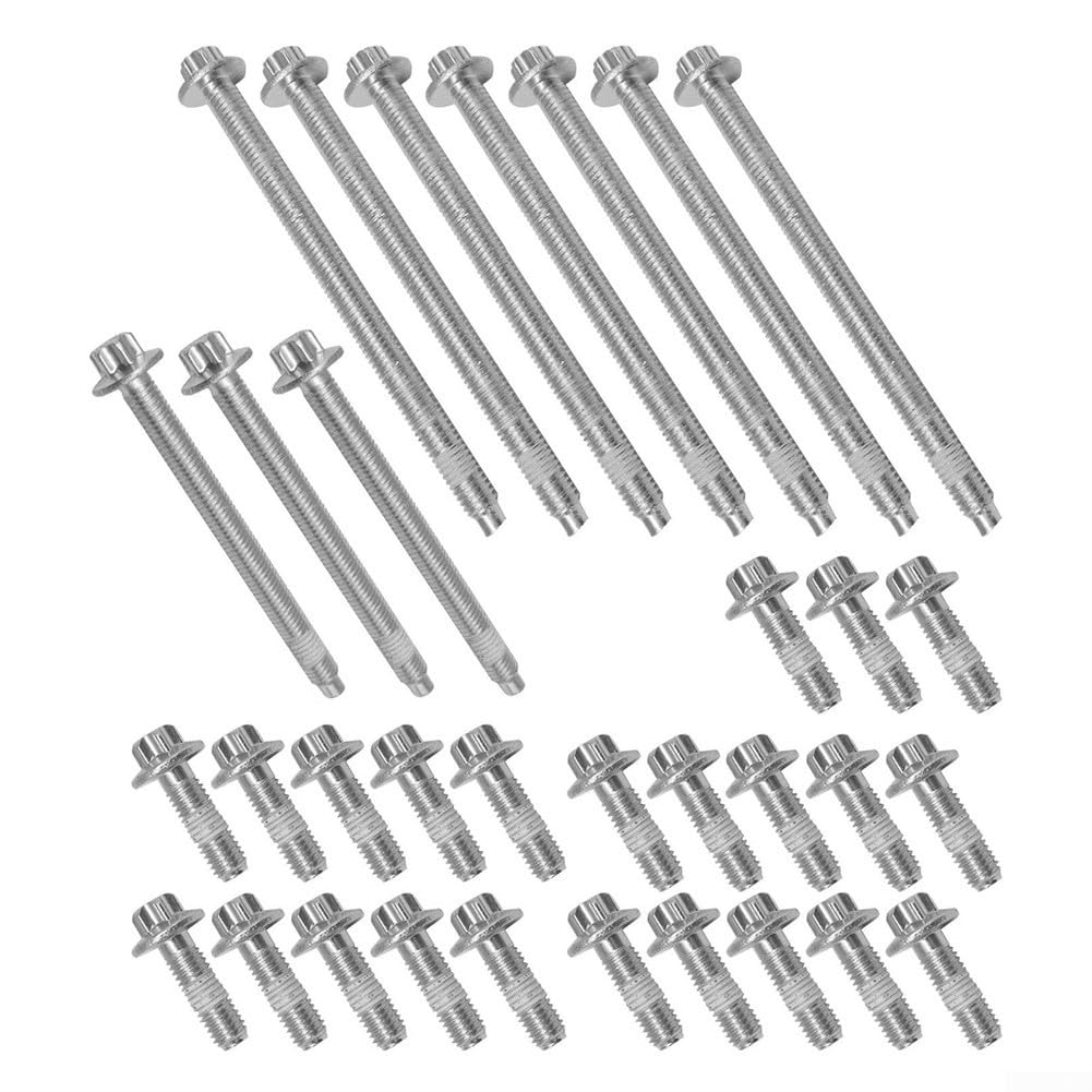 Juego de 33 tornillos para cárter de aceite de motor, de aluminio, compatibles con BMW Serie 1 E81 E82 E87 E88 F20 F21 así como 3 unidades E90 E91 E92 E93, OEM 11132210959