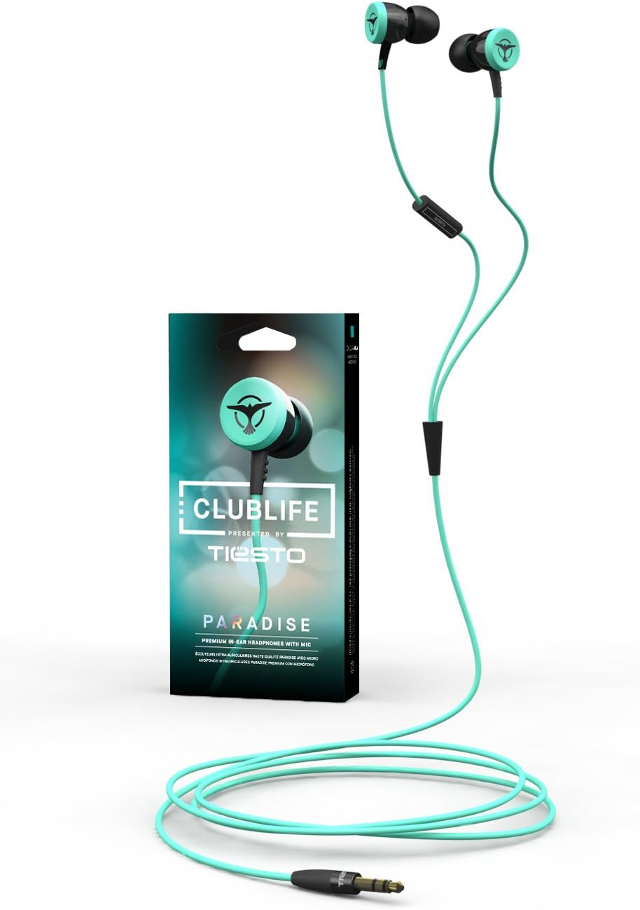 CLUBLIFE CL31-1-12 CL-3 Paradise In-Ear Headphones with Mic, Aqua