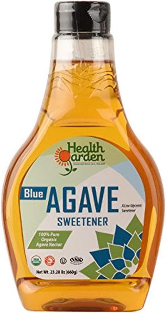 Health Garden Blue Agave Nectar Sweetener Organic Non GMO Low Glycemic