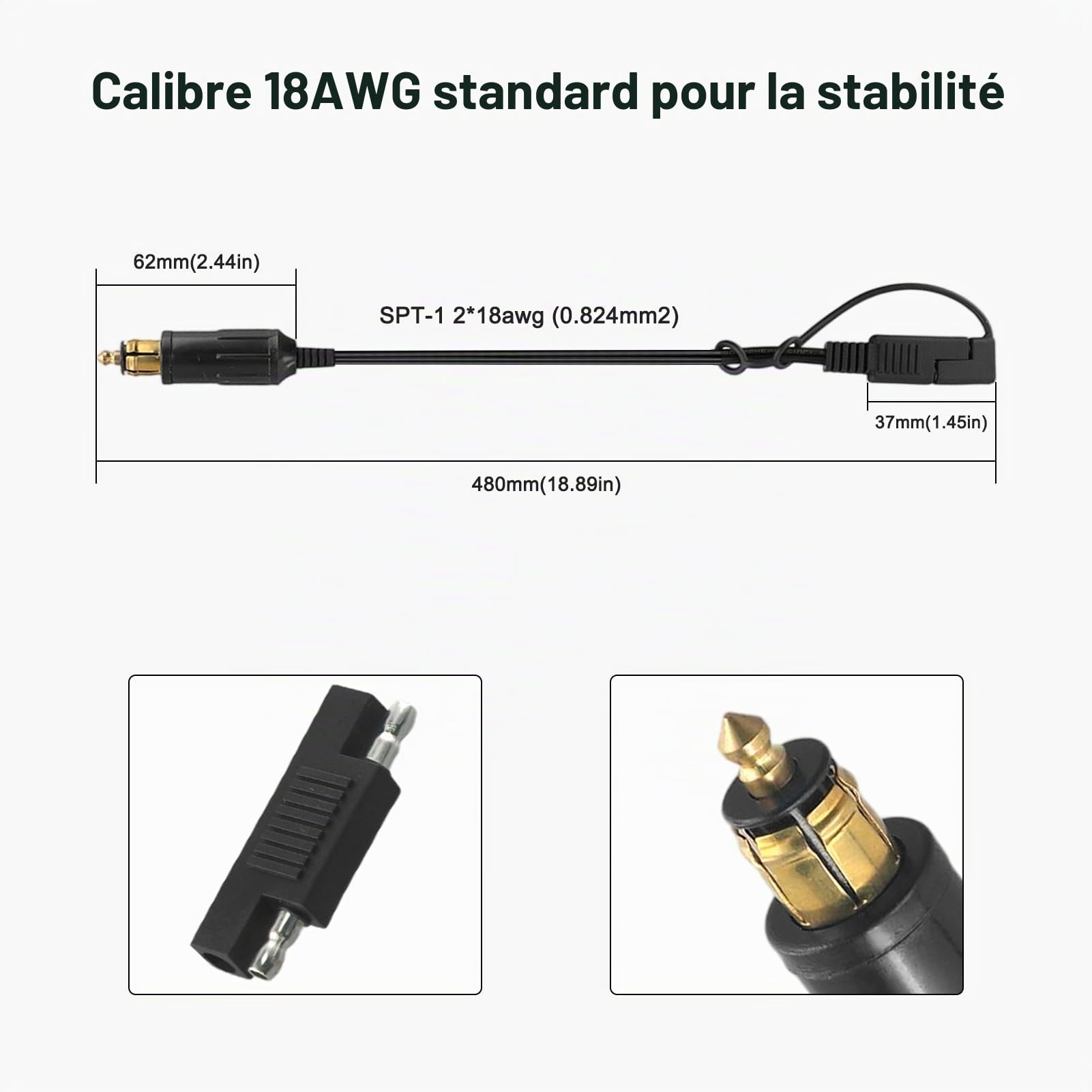 Chargeur de batterie pour moto BMW pour câble de connexion SAE, idéal pour les solutions de charge et de chauffage d'appareils