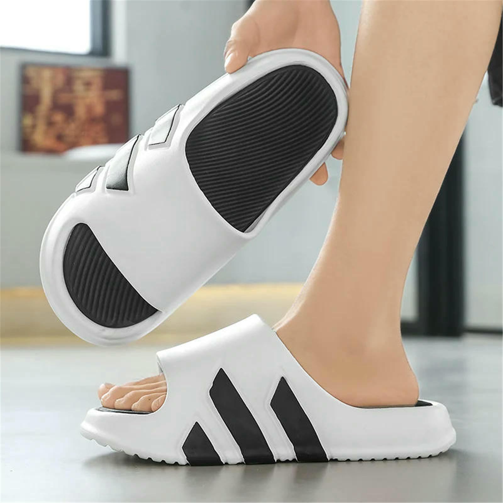 Ciabatte Uomo Summer Eva Slifors per Uomini E Donne Sport da Interno, Abiti Casa All'aperto, Bagno con A Forma di Sola Slip Couppl-cachi-38-39