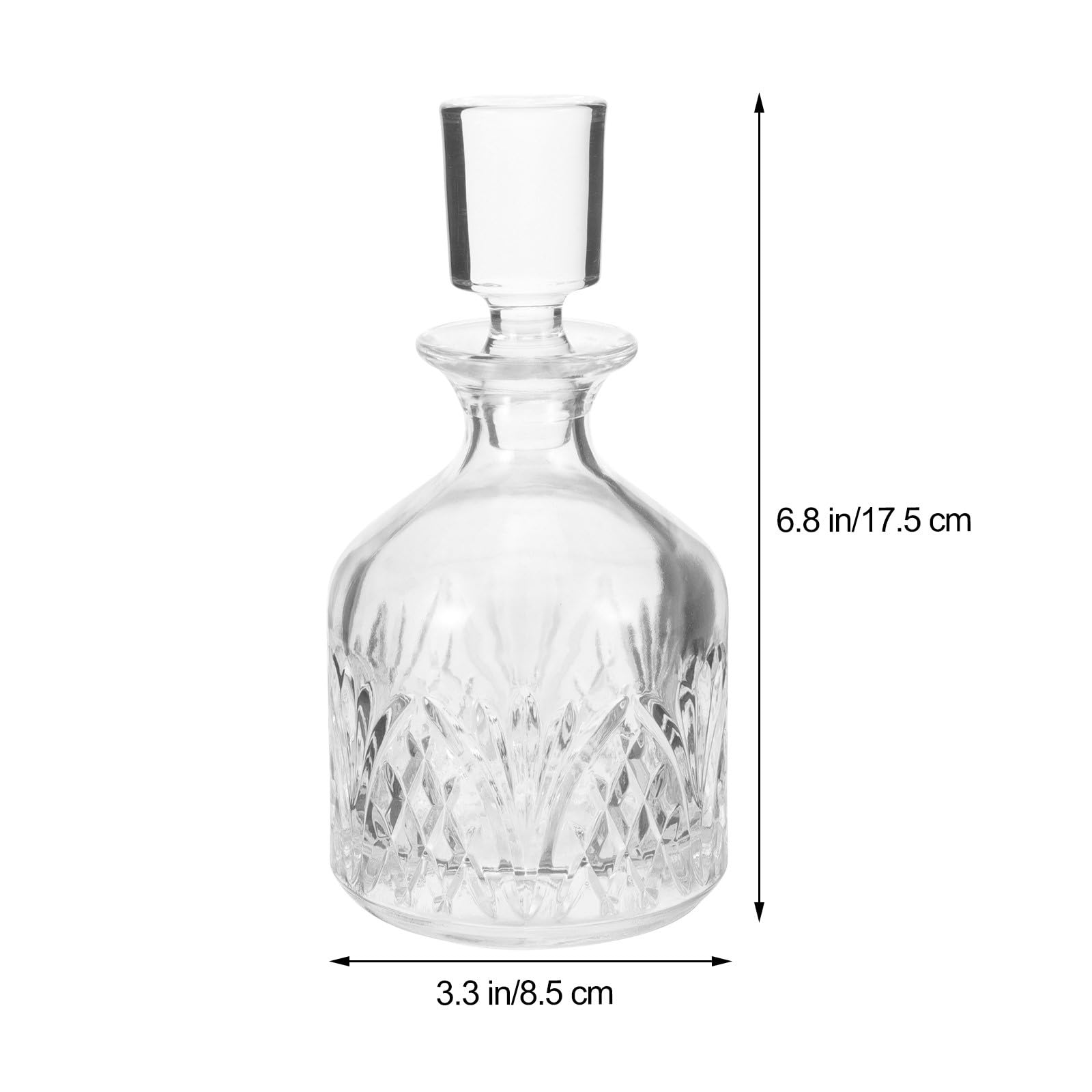GARVALON Carafe à Whisky en Verre 280 Ml Bouchon en Verre Transparent Récipient D’Aération pour Whisky et Boissons Bouteille Élégante pour Service et Décoration Maison