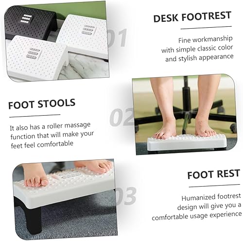 Miniatura 5 de DOITOOL Reposapiés de escritorio para pies, reposapiés de oficina, reposapiés, rodillo de masaje antideslizante, ahorro de espacio para el hogar y