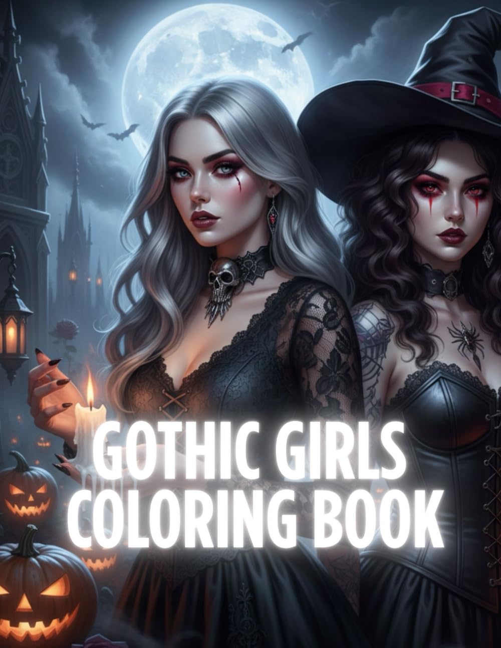 Gothic Girls Coloring Book: for Stress Relief and anxiety