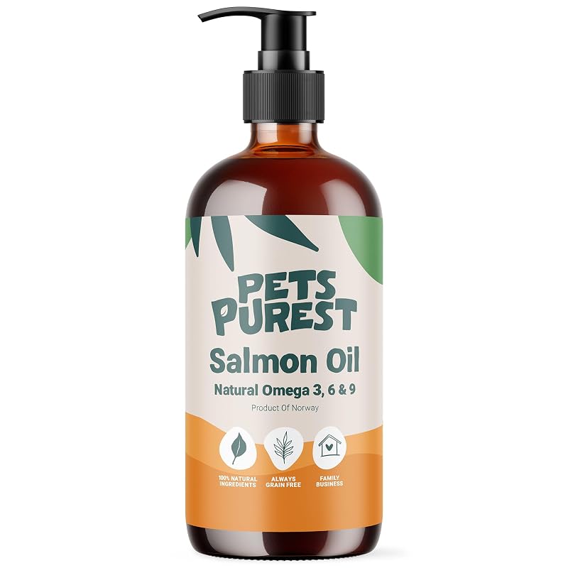 Óleo de salmão para cães, gatos e outros pets Pets Purest com Ômega 3, 6 e 9, 1000 mL
