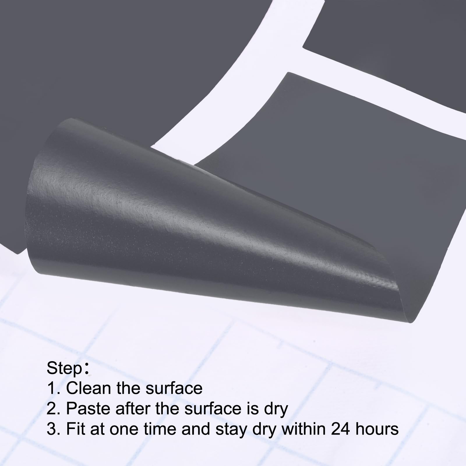 7.9x3.3" Autocollants, 4 Paires Empreinte Plancher Autocollant Foncé Gris