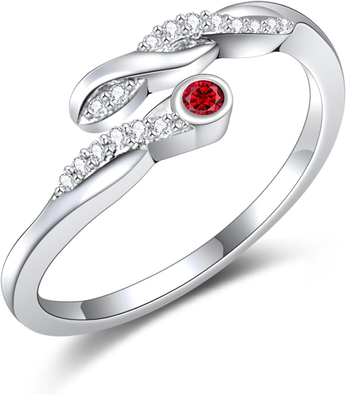 RIVIKO Infinity Symbol Birthstone Open Ring for Women Adjustable 925 Sterling Silver Rings Comfort Fit Size 6-9 Women Birthday Anniversary Valentine's Christmas Jewelry Gift for Wife Mother Girlfriend Her