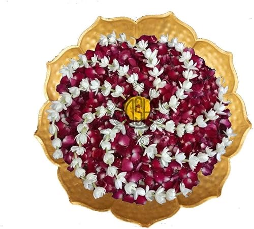 Miniatura 3 de Raavee Trinity Handicrafts - Cuenco decorativo de hierro para flores flotantes y velas de té para el hogar, la oficina y la mesa (dorado brillante),