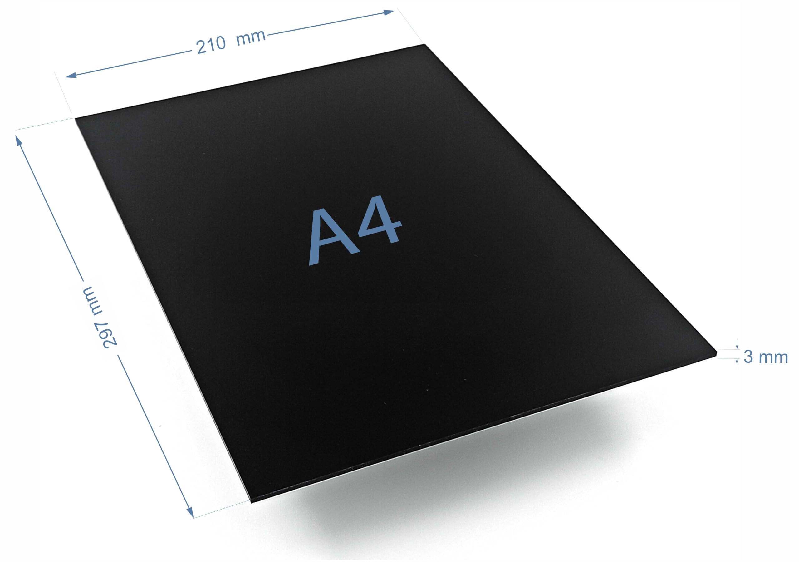5 Fogli In Metacrilato Nero 3mm A3 (420x297mm) | Plexiglas Per Decorazioni, Laser, CNC, Vetrine