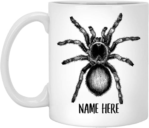 Funny Tarantula - Taza de café con nombre personalizado de Navidad 2023, color blanco, 11 onzas