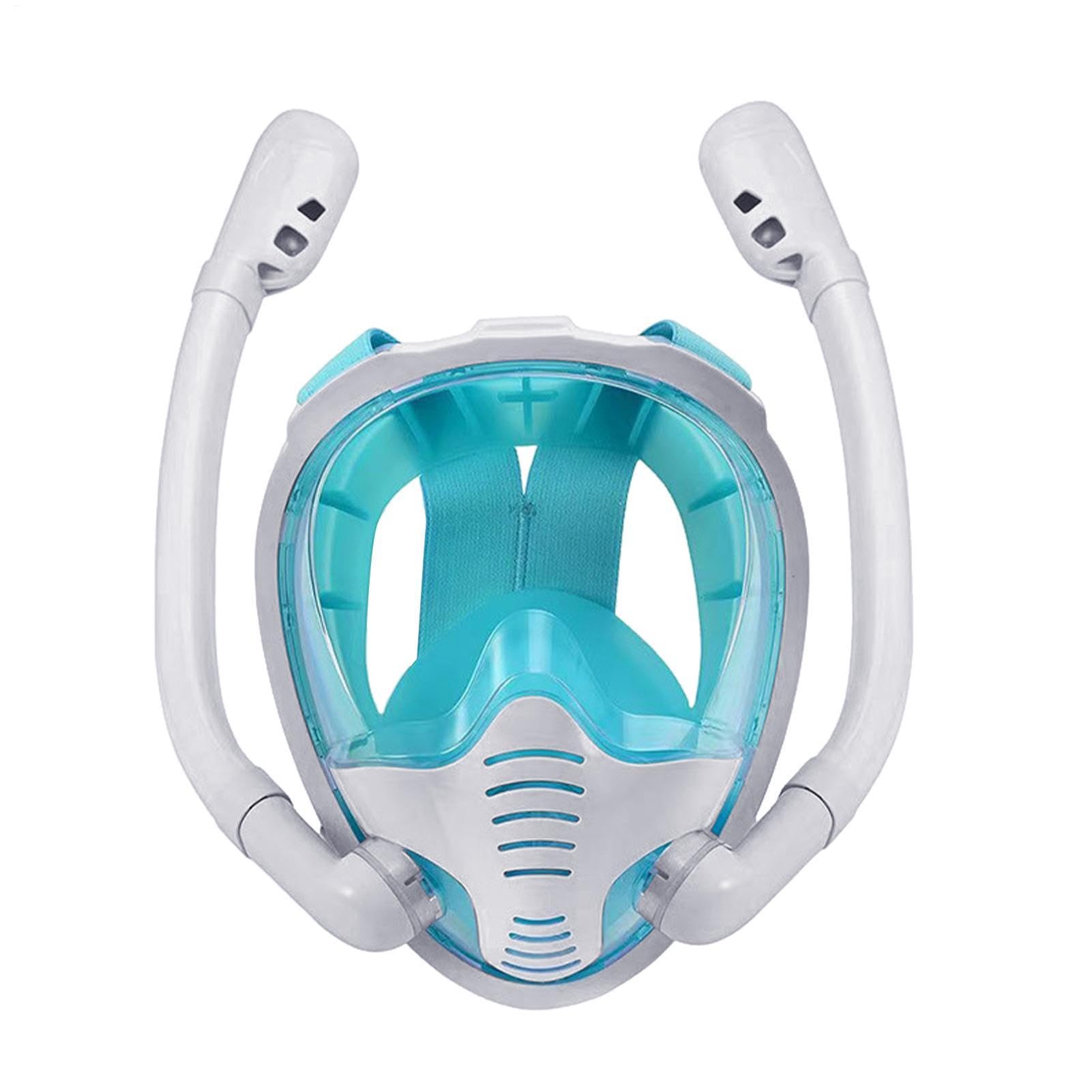 Máscara de buceo de cara completa | Máscara de buceo de silicona antivaho con tapa seca | Máscara panorámica de 180° con antivaho y antifugas, cómoda y segura para respirar mientras buceas y buceas