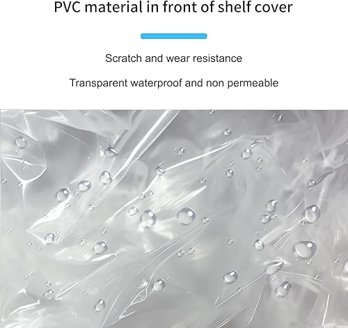 Miniatura 5 de Cubierta de estantería de alambre para estante de polvo, resistente al polvo, impermeable, protector solar, diseño de panel frontal transparente