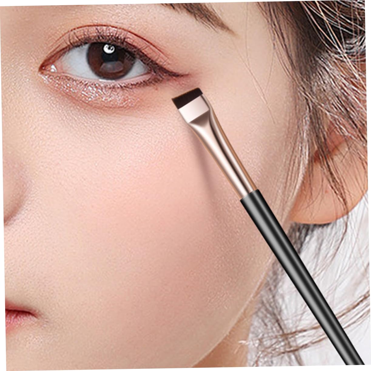 VICASKY Complete Makeup Brush Set Angled Eyeliner Brush Grey Eyeliner Applicator Soft