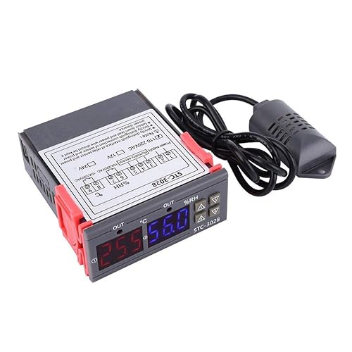 Miniatura 5 de STC-3028 Control de temperatura 12V24V110V220V Pantalla digital Medidor de temperatura y humedad con sensor integrado (110-220VAC)