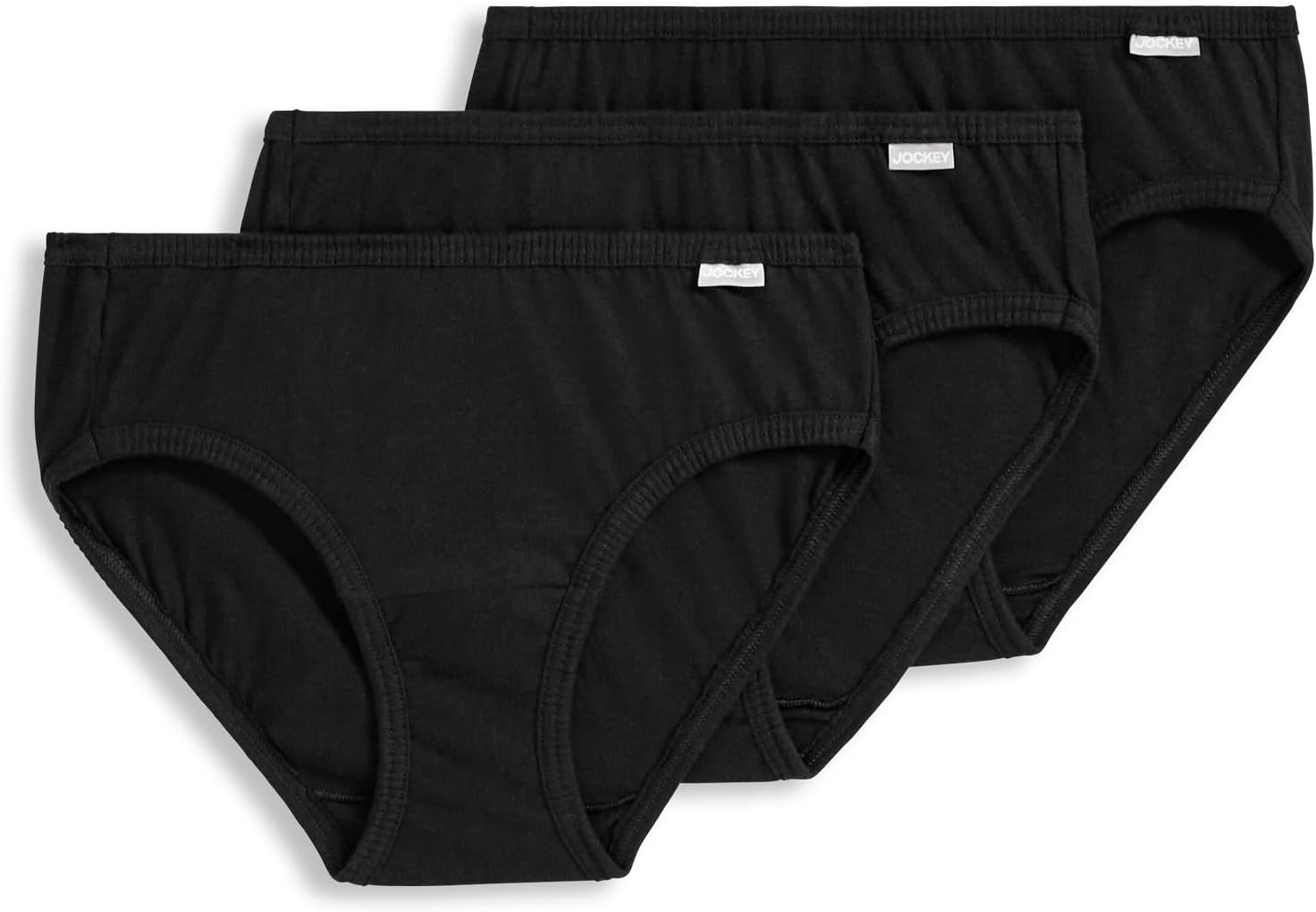 Jockey Women's Underwear Elance Bikini - 3 Pack, Black, 6