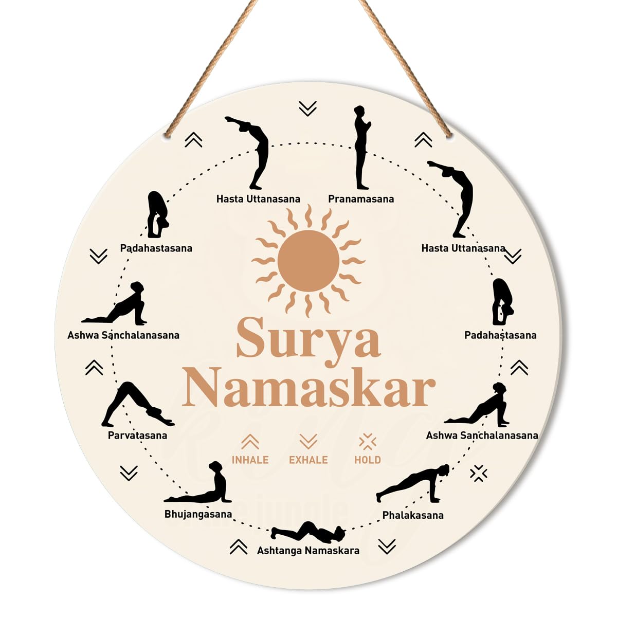 Yoga Room Wall Decor, Meditation Room Wall Decor Spiritual Room Hanging Signs Decorations for Zen Den, Home Gym, Fitness, Workout, Yoga Lover Gift, Surya Namaskar-image-28