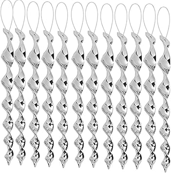 JUNIQUTE Bird Wind Twisting Scare Rods Reflective Ornamental Spiral Device Bird deterrents for Outside12" Set of 12