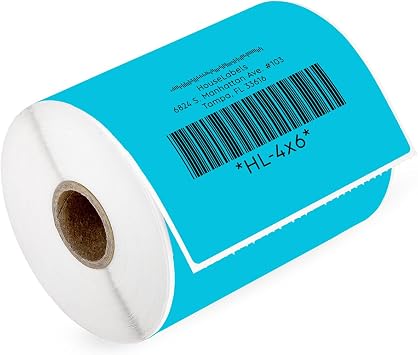 HouseLabels Compatible with Zebra, 1" Core, Blue, 4" x 6" | Shipping Labels Compatible With Zebra and Rollo Printers, 1 Roll / 250 Labels per Roll