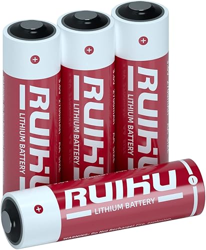 Paquete de 4 baterías de litio ER14505 LS14500 de 3.6 V, tamaño AA 2700 mAh batería de cloruro de tionilo de litio (Li-SOCl2) certificado