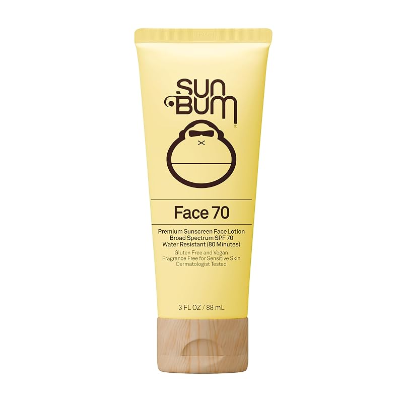 Sun Bum Loção Facial FPS 70 Original, sem fragrância, tamanho viagem, 90 mL