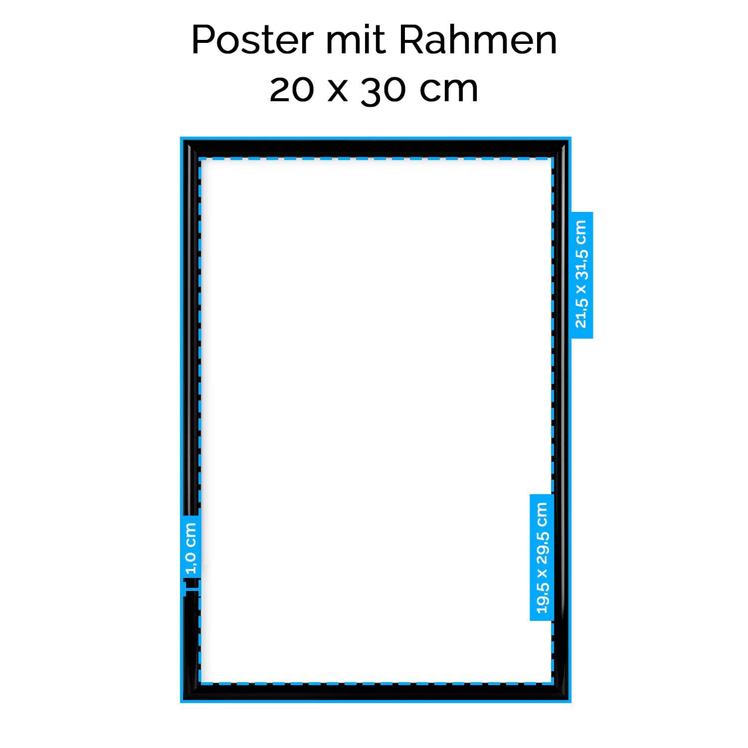 artboxONE Poster mit schwarzem Rahmen 90x60 cm Für Kinder Surprise! - Bild Eisbär Geschenk Geschenkband
