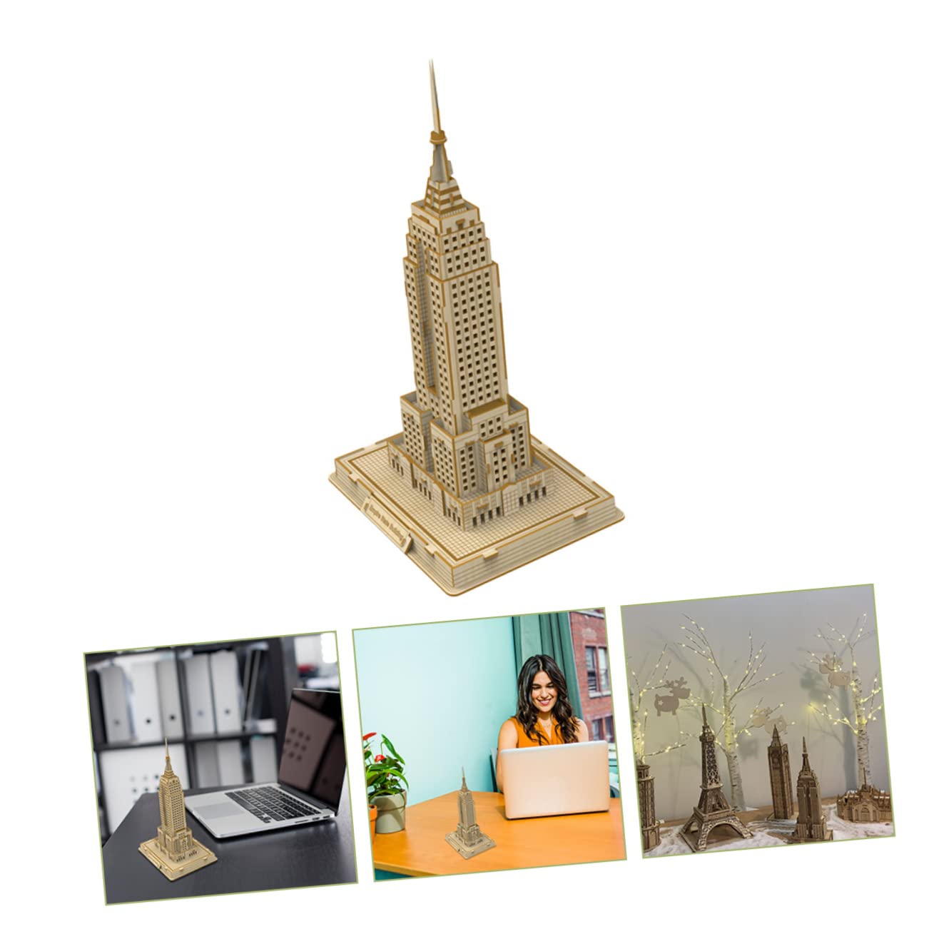 Hemobllo Puzzle 3D en Bois Éducatif pour Garçon et Filles Modèle de Bâtiment Célèbre Taille Unique Puzzle Manuel Créatif Développement Dextérité Jeu Éducatif Présent Garçon Fille