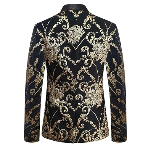 Blazer masculino floral slim fit lapela entalhada terno jaqueta masculina um botão casamento jantar